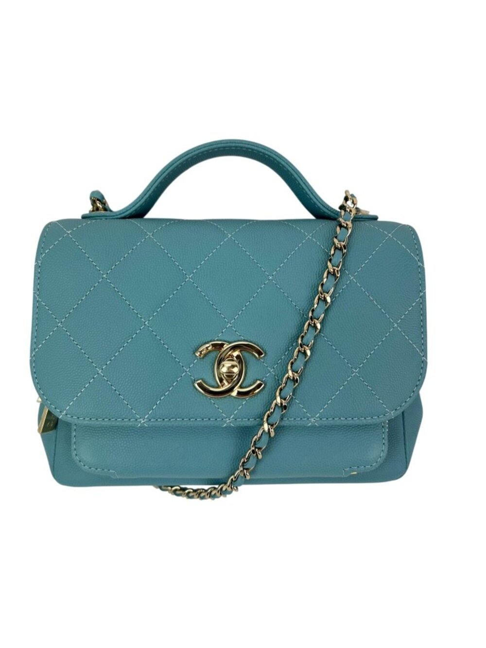 Chanel Caviar Quilted Small Business Affinity Blue Crossbody Bag